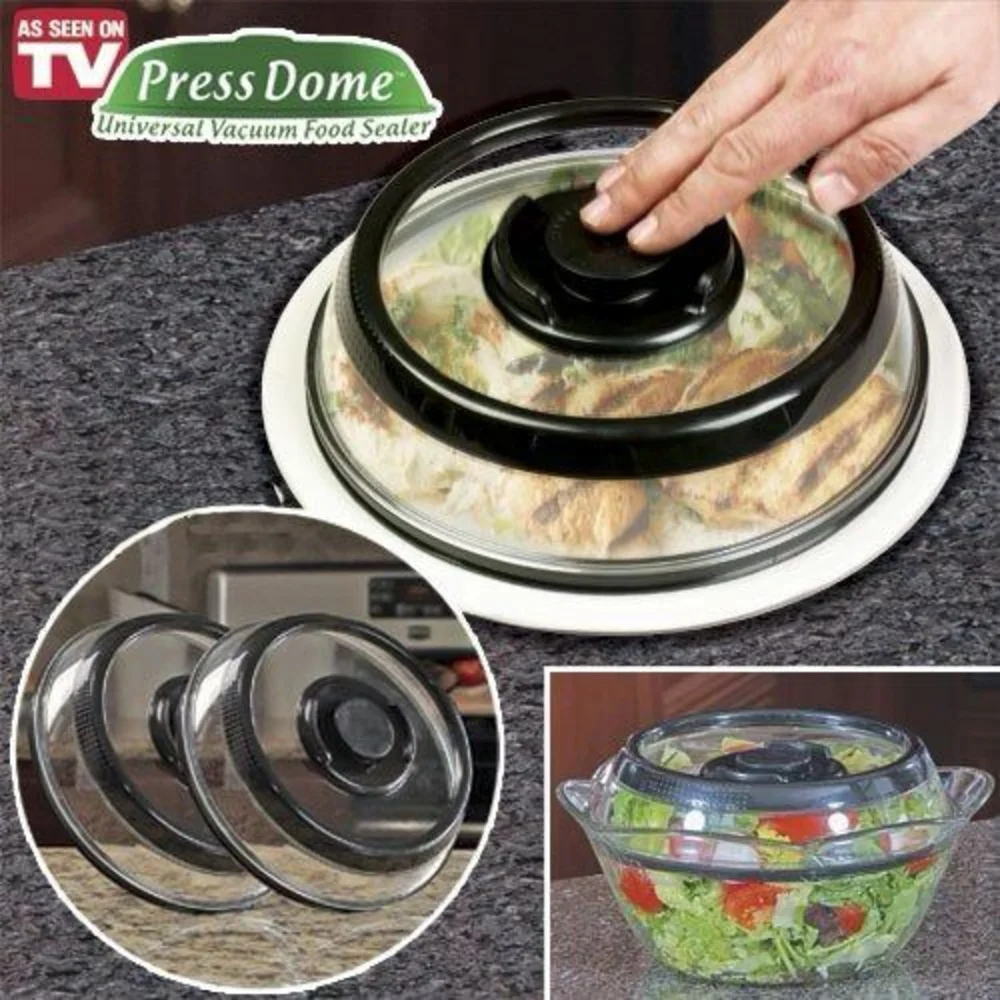 PressDome 5-Piece Vacuum Food Sealer Set Red